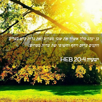 Picture 02 - ישעיה 20:4 HEB - כן ינהג מלך אשור את שבי - Bible Verse Picture