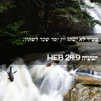 Picture 02 - ישעיה 24:9 HEB - בשיר לא ישתו יין ימר שכר - Bible Verse Picture