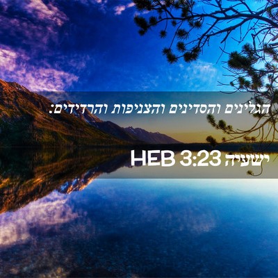 Picture 02 - ישעיה 3:23 HEB - הגלינים והסדינים והצניפות - Bible Verse Picture