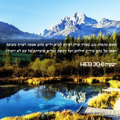 Picture 02 - ישעיה 30:6 HEB - משא בהמות נגב בארץ צרה - Bible Verse Picture