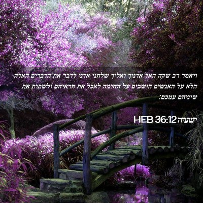 Picture 02 - ישעיה 36:12 HEB - ויאמר רב שקה האל אדניך - Bible Verse Picture