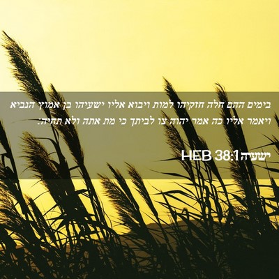 Picture 02 - ישעיה 38:1 HEB - בימים ההם חלה חזקיהו למות - Bible Verse Picture