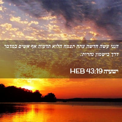 Picture 02 - ישעיה 43:19 HEB - הנני עשה חדשה עתה תצמח הלוא - Bible Verse Picture
