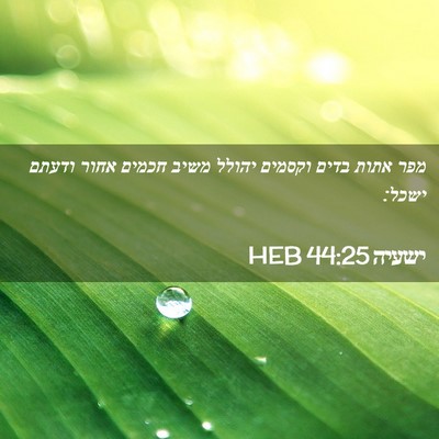 Picture 02 - ישעיה 44:25 HEB - מפר אתות בדים וקסמים יהולל - Bible Verse Picture