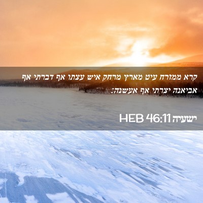 Picture 02 - ישעיה 46:11 HEB - קרא ממזרח עיט מארץ מרחק איש - Bible Verse Picture