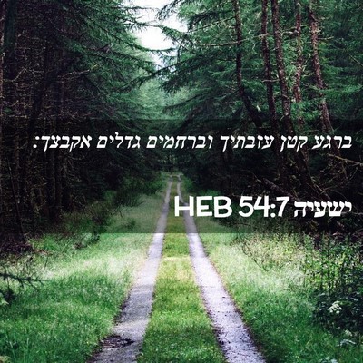 Picture 02 - ישעיה 54:7 HEB - ברגע קטן עזבתיך וברחמים - Bible Verse Picture