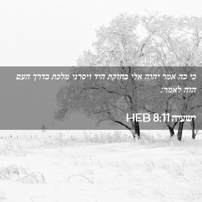 Picture 02 - ישעיה 8:11 HEB - כי כה אמר יהוה אלי בחזקת - Bible Verse Picture