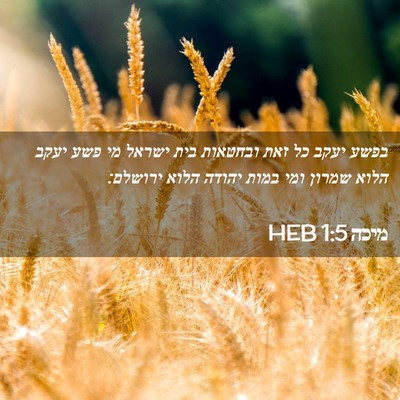 Picture 02 - מיכה 1:5 HEB - בפשע יעקב כל זאת ובחטאות - Bible Verse Picture