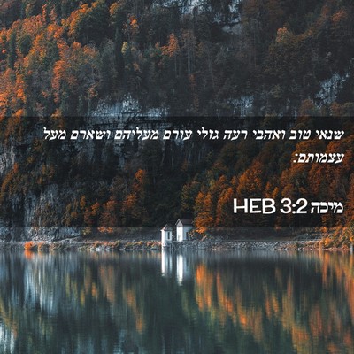 Picture 02 - מיכה 3:2 HEB - שנאי טוב ואהבי רעה גזלי - Bible Verse Picture