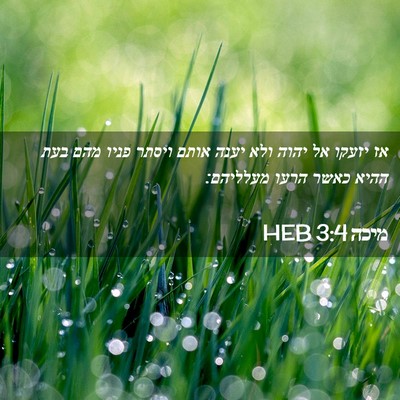 Picture 02 - מיכה 3:4 HEB - אז יזעקו אל יהוה ולא יענה - Bible Verse Picture