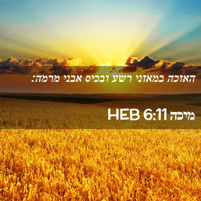 Picture 02 - מיכה 6:11 HEB - האזכה במאזני רשע ובכיס - Bible Verse Picture