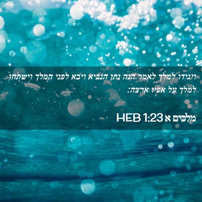 Picture 02 - מלכים א 1:23 HEB - ויגידו למלך לאמר הנה נתן - Bible Verse Picture