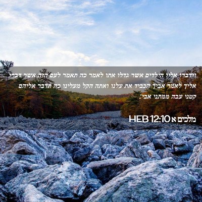 Picture 02 - מלכים א 12:10 HEB - וידברו אליו הילדים אשר - Bible Verse Picture