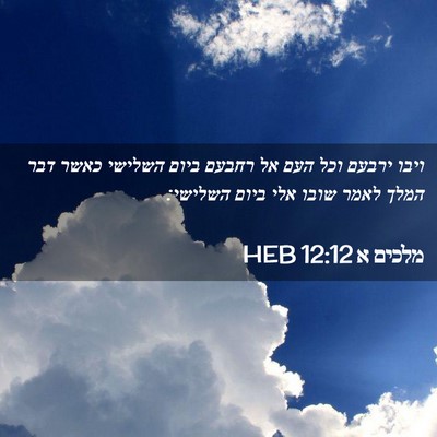 Picture 02 - מלכים א 12:12 HEB - ויבו ירבעם וכל העם אל רחבעם - Bible Verse Picture