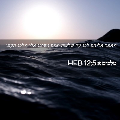 Picture 02 - מלכים א 12:5 HEB - ויאמר אליהם לכו עד שלשה - Bible Verse Picture
