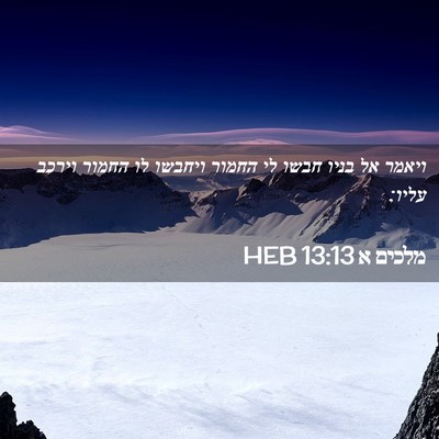 Picture 02 - מלכים א 13:13 HEB - ויאמר אל בניו חבשו לי החמור - Bible Verse Picture