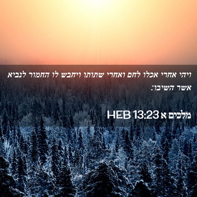 Picture 02 - מלכים א 13:23 HEB - ויהי אחרי אכלו לחם ואחרי - Bible Verse Picture