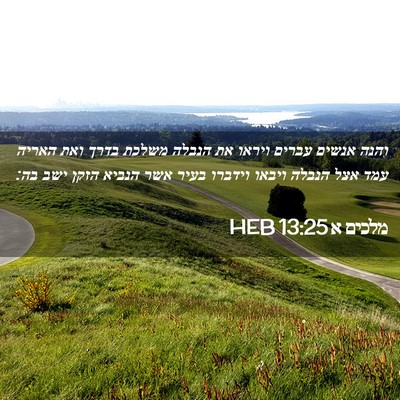 Picture 02 - מלכים א 13:25 HEB - והנה אנשים עברים ויראו את - Bible Verse Picture