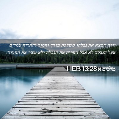 Picture 02 - מלכים א 13:28 HEB - וילך וימצא את נבלתו משלכת - Bible Verse Picture
