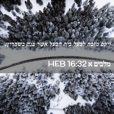 Picture 02 - מלכים א 16:32 HEB - ויקם מזבח לבעל בית הבעל אשר - Bible Verse Picture