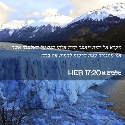 Picture 02 - מלכים א 17:20 HEB - ויקרא אל יהוה ויאמר יהוה - Bible Verse Picture