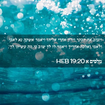 Picture 02 - מלכים א 19:20 HEB - ויעזב את הבקר וירץ אחרי - Bible Verse Picture
