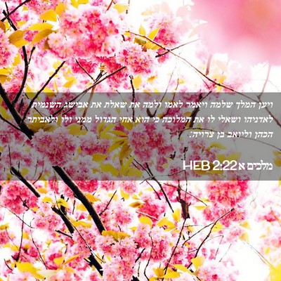 Picture 02 - מלכים א 2:22 HEB - ויען המלך שלמה ויאמר לאמו - Bible Verse Picture