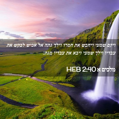 Picture 02 - מלכים א 2:40 HEB - ויקם שמעי ויחבש את חמרו - Bible Verse Picture