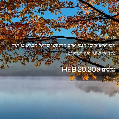 Picture 02 - מלכים א 20:20 HEB - ויכו איש אישו וינסו ארם - Bible Verse Picture