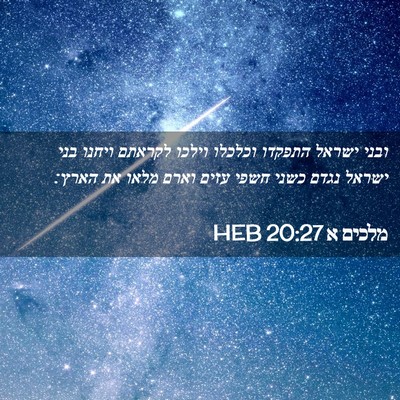 Picture 02 - מלכים א 20:27 HEB - ובני ישראל התפקדו וכלכלו - Bible Verse Picture