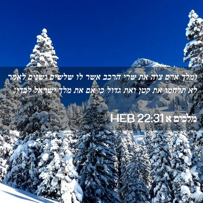 Picture 02 - מלכים א 22:31 HEB - ומלך ארם צוה את שרי הרכב - Bible Verse Picture