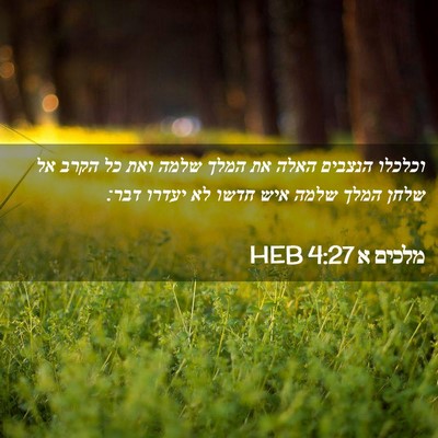 Picture 02 - מלכים א 4:27 HEB - וכלכלו הנצבים האלה את המלך - Bible Verse Picture