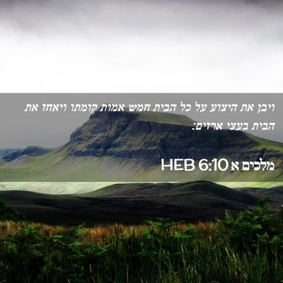 Picture 02 - מלכים א 6:10 HEB - ויבן את היצוע על כל הבית - Bible Verse Picture