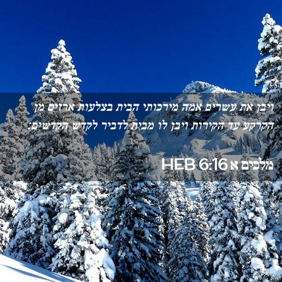 Picture 02 - מלכים א 6:16 HEB - ויבן את עשרים אמה מירכותי - Bible Verse Picture