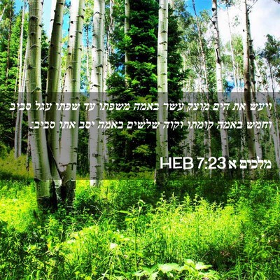 Picture 02 - מלכים א 7:23 HEB - ויעש את הים מוצק עשר באמה - Bible Verse Picture
