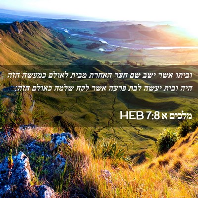 Picture 02 - מלכים א 7:8 HEB - וביתו אשר ישב שם חצר האחרת - Bible Verse Picture