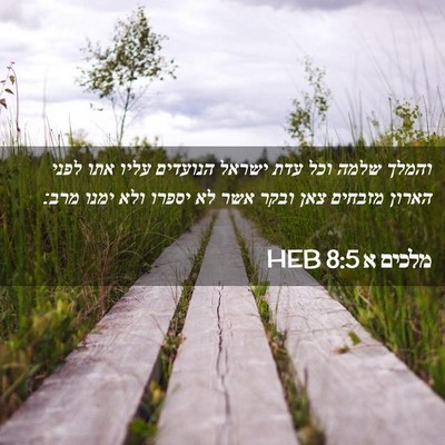 Picture 02 - מלכים א 8:5 HEB - והמלך שלמה וכל עדת ישראל - Bible Verse Picture