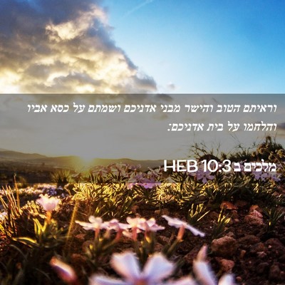 Picture 02 - מלכים ב 10:3 HEB - וראיתם הטוב והישר מבני - Bible Verse Picture