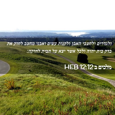 Picture 02 - מלכים ב 12:12 HEB - ולגדרים ולחצבי האבן ולקנות - Bible Verse Picture