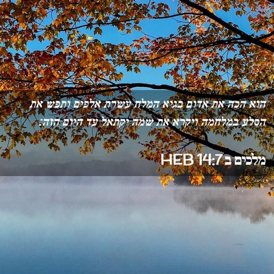 Picture 02 - מלכים ב 14:7 HEB - הוא הכה את אדום בגיא המלח - Bible Verse Picture