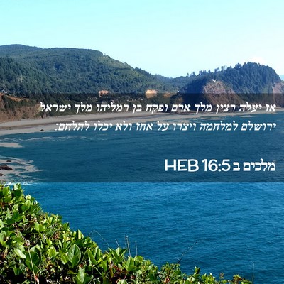 Picture 02 - מלכים ב 16:5 HEB - אז יעלה רצין מלך ארם ופקח - Bible Verse Picture
