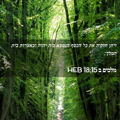 Picture 02 - מלכים ב 18:15 HEB - ויתן חזקיה את כל הכסף הנמצא - Bible Verse Picture