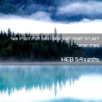 Picture 02 - מלכים ב 5:4 HEB - ויבא ויגד לאדניו לאמר כזאת - Bible Verse Picture