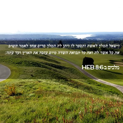 Picture 02 - מלכים ב 8:6 HEB - וישאל המלך לאשה ותספר לו - Bible Verse Picture