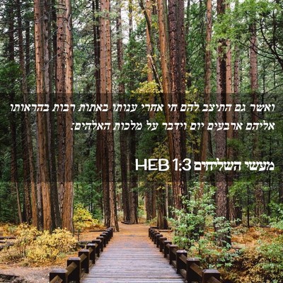 Picture 02 - מעשי השליחים 1:3 HEB - ואשר גם התיצב להם חי אחרי - Bible Verse Picture