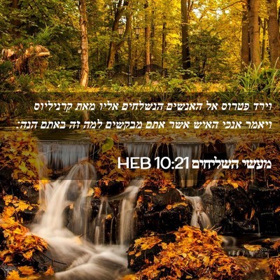 Picture 02 - מעשי השליחים 10:21 HEB - וירד פטרוס אל האנשים - Bible Verse Picture