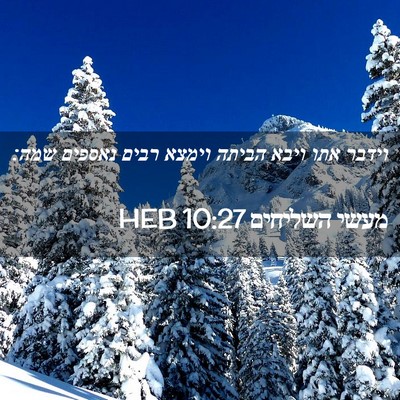 Picture 02 - מעשי השליחים 10:27 HEB - וידבר אתו ויבא הביתה וימצא - Bible Verse Picture