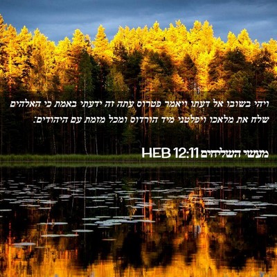 Picture 02 - מעשי השליחים 12:11 HEB - ויהי בשובו אל דעתו ויאמר - Bible Verse Picture
