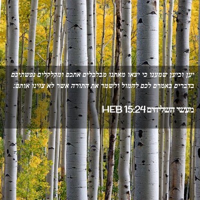 Picture 02 - מעשי השליחים 15:24 HEB - יען וביען שמענו כי יצאו - Bible Verse Picture