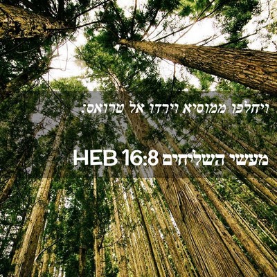 Picture 02 - מעשי השליחים 16:8 HEB - ויחלפו ממוסיא וירדו אל - Bible Verse Picture